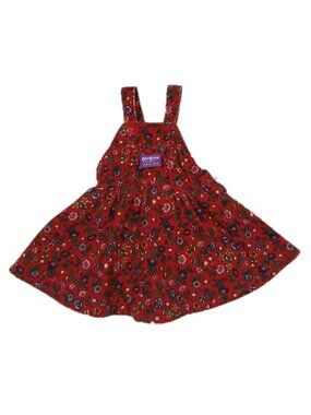 Vtg Oshkosh B’gosh Vestbak Floral Corduroy Overall Dress